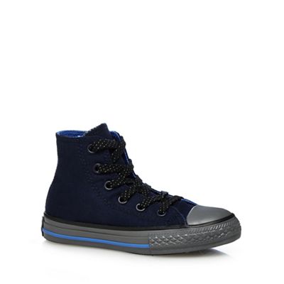 Boys' navy hi-top 'All-Star' lace up shoes